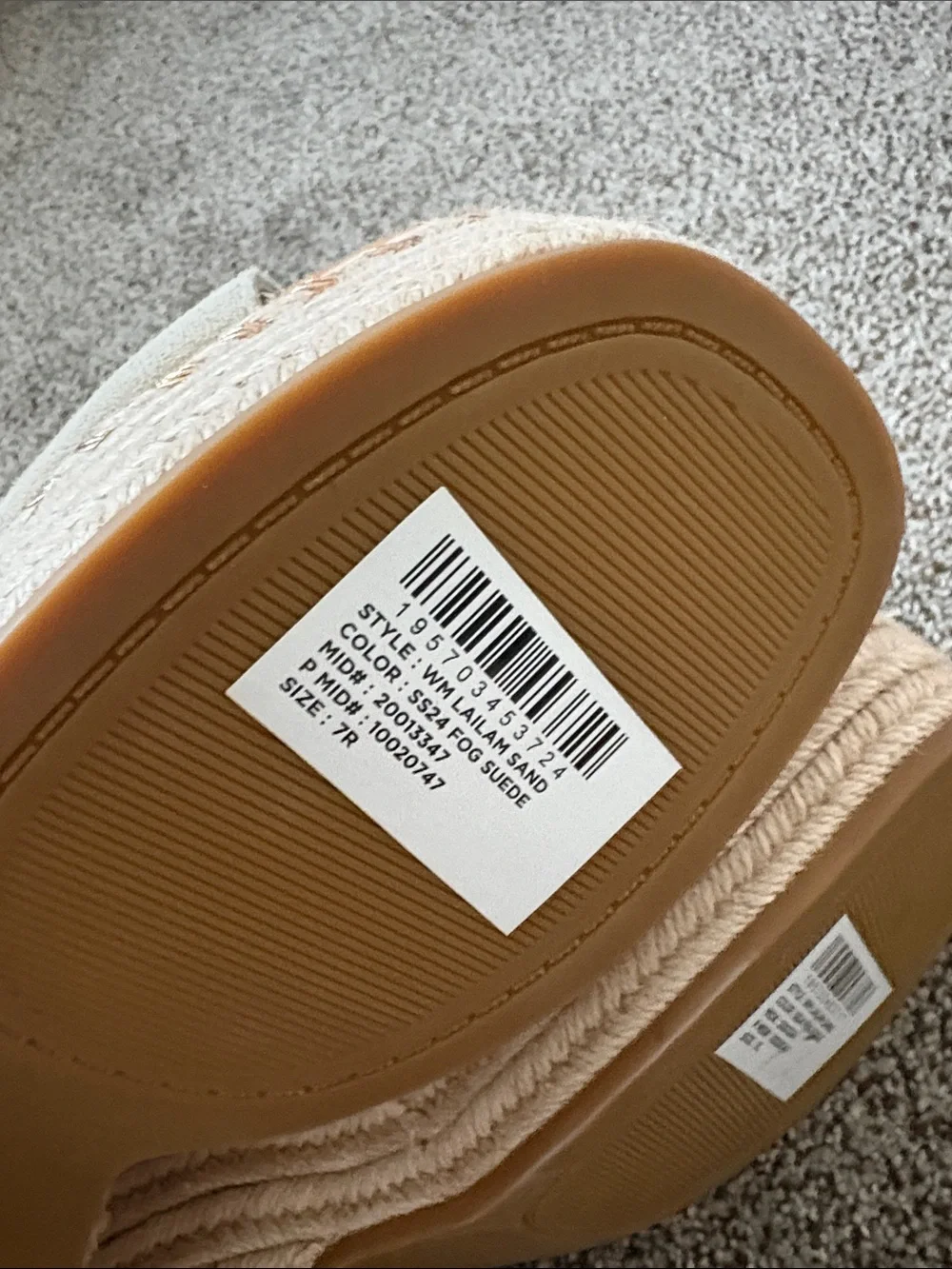 TOMS Cream Suede Platform Slide Sandals - Picture 8 of 10